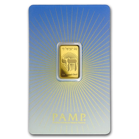 5 gr Gold Bar - PAMP Suisse Religious Series (Am Yisrael Chai!) 5 gr Gold Bar - PAMP Suisse Religious Series (Am Yisrael Chai!)